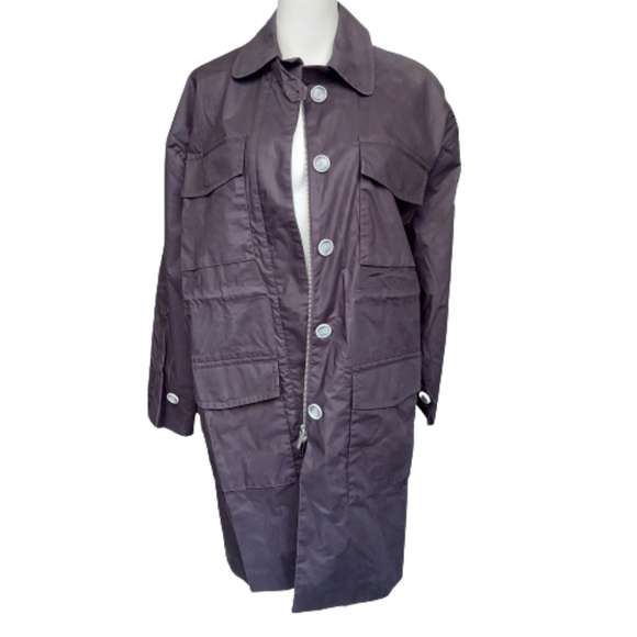 ATM Anthony Thomas Melillo Black Paper Cotton Coat - Picture 4 of 16